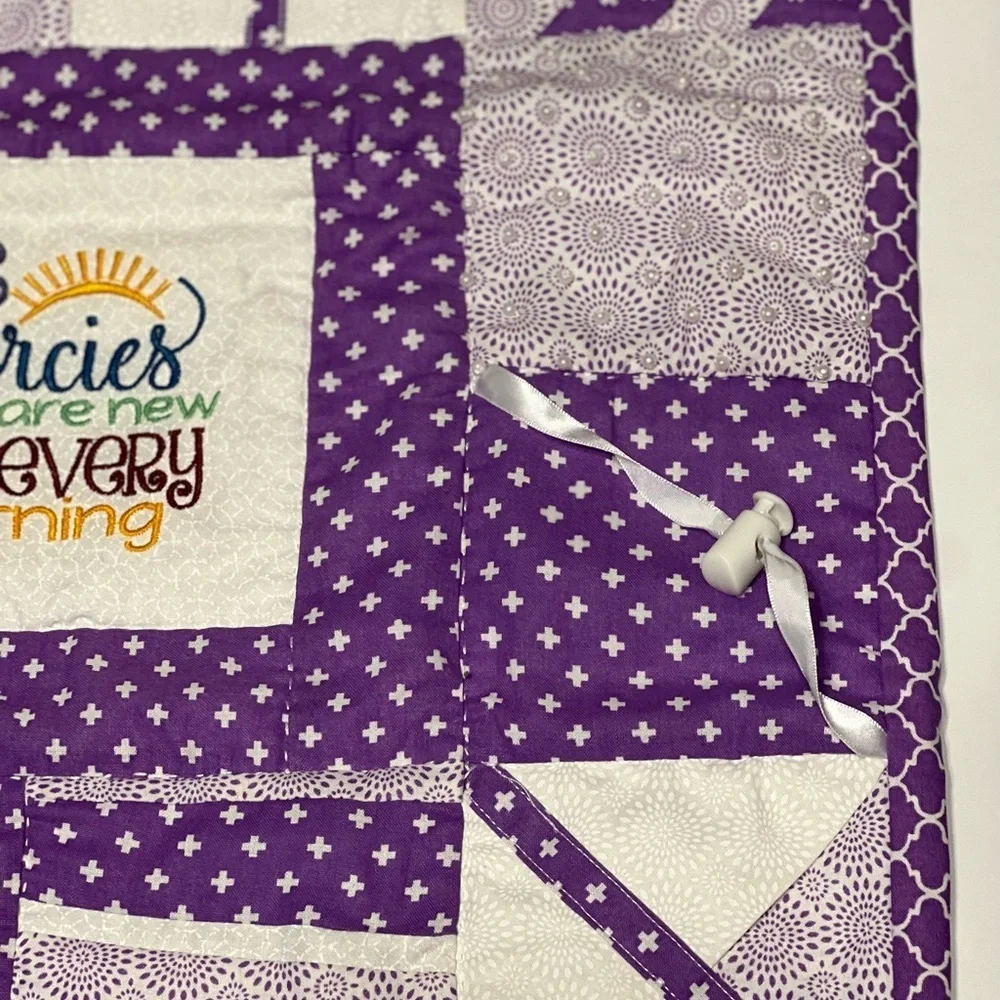Vintage Homemade Baby Quilt Purple